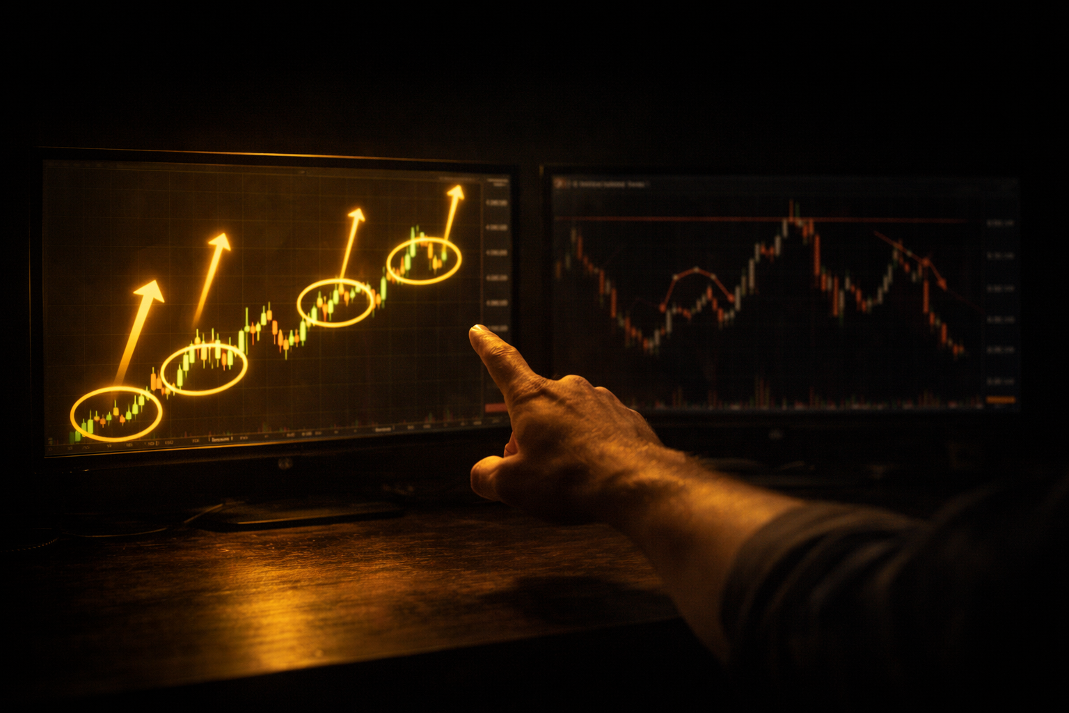 Trader szukajacy potwierdzen swojej tezy zamiast obiektywnej analizy